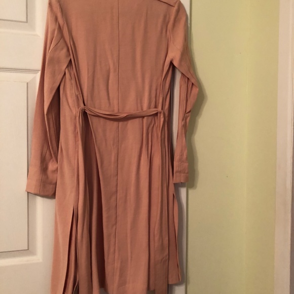 New Miss Selfridge Rose/Tan Lightweight Wrap Belted Coat - Picture 5 of 5